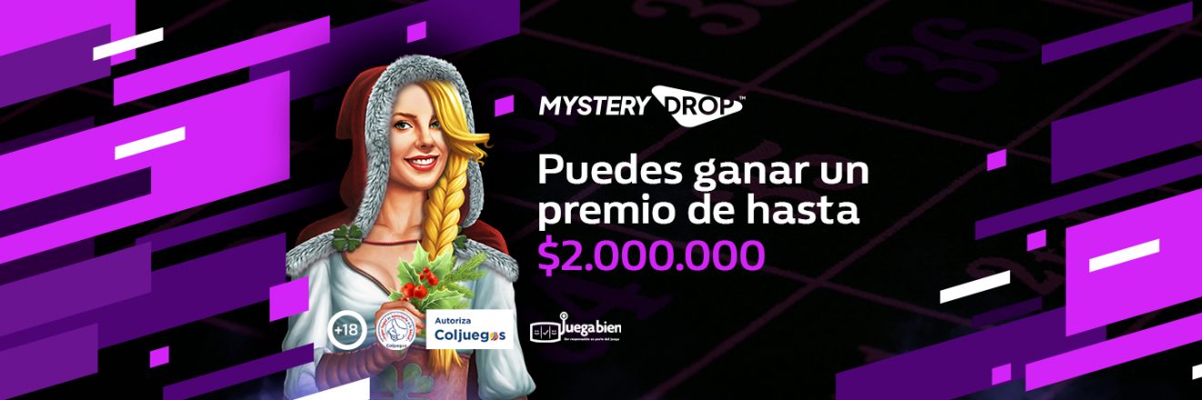 Avatar femenino con atuendo navideño que impulsa e incentiva el juego y la diversión con la promoción Mystery Drop de Wonderbet