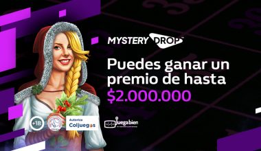 Avatar femenino con atuendo navideño que impulsa e incentiva el juego y la diversión con la promoción Mystery Drop de Wonderbet