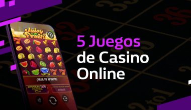 Celular mostrando juegos de casino on line. 5 Juegos de Casino Online