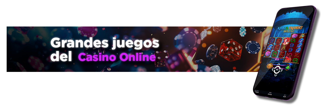 Dispositivo móvil mostrando juegos de casino online. 5 juegos de casino online