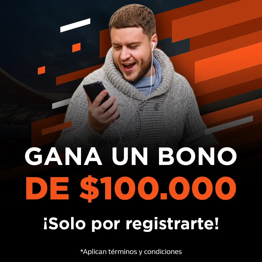 Anuncio que da a conocer el bono de bien venido por $ 50.000 haciendo el registro en Wonderbet.